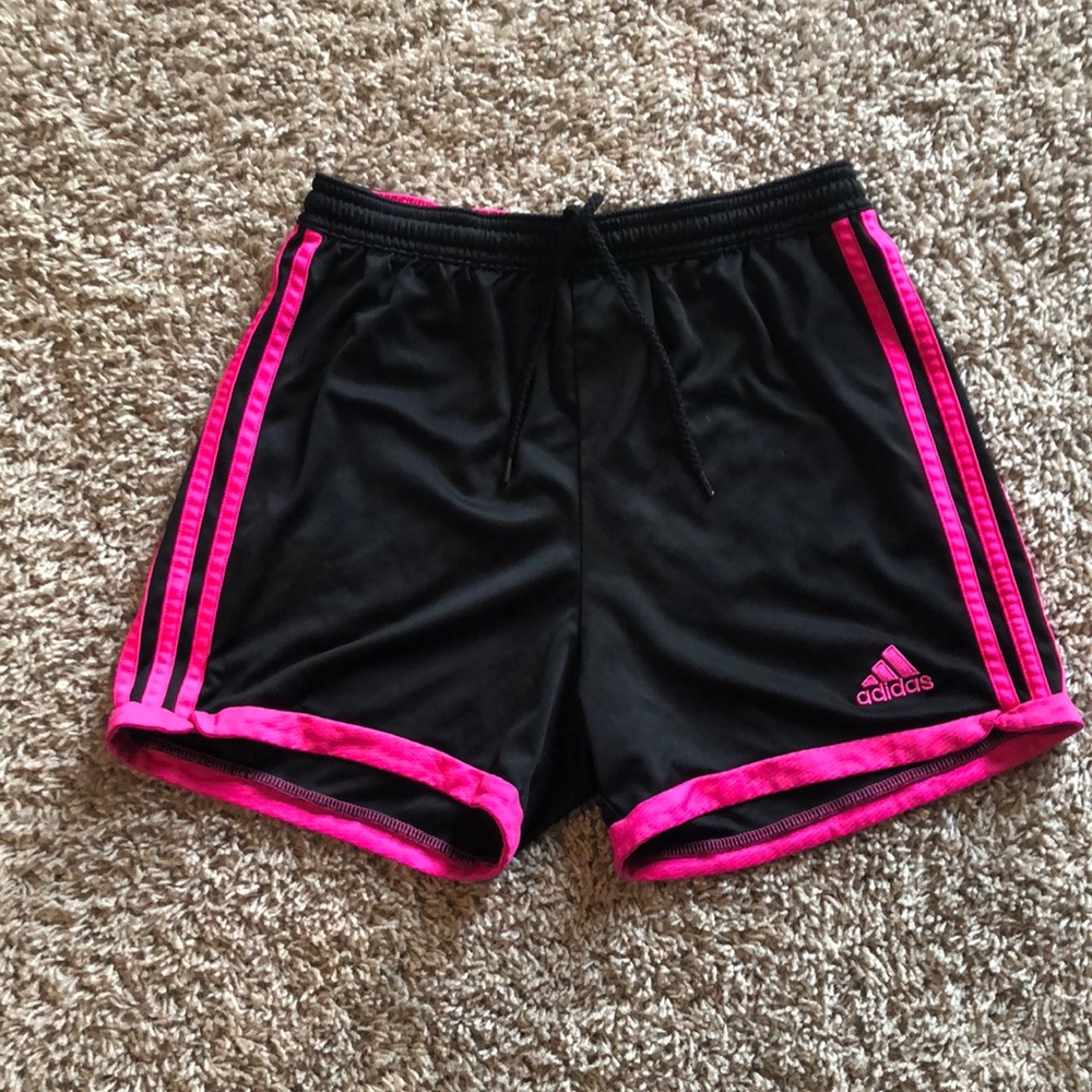 Adidas Black & Pink Classic Striped Shorts